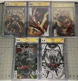 4 CGC SS & 1 CBCS Venom Lot 6 Signatures 8.0-9.8 T. Kirkham, Stegman, & D. Cates