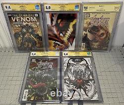 4 CGC SS & 1 CBCS Venom Lot 6 Signatures 8.0-9.8 T. Kirkham, Stegman, & D. Cates