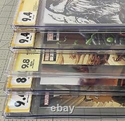 4 CGC SS & 1 CBCS Venom Lot 6 Signatures 8.0-9.8 T. Kirkham, Stegman, & D. Cates