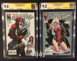 AMAZING SPIDER-MAN #606 #607 Comic CGC 9.2 SIGNED J SCOTT CAMPBELL Black Cat KEY