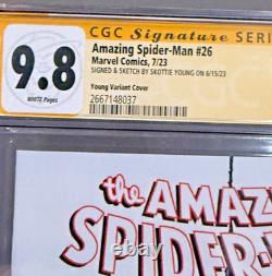 ASM #26 SKOTTIE YOUNG signed withfull character REMARQUE CGC SS 9.8 Skottie label