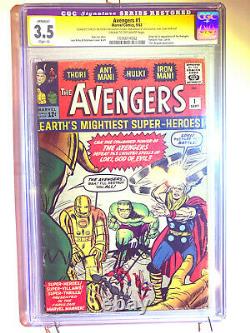 AVENGERS #1 CGC 3.5 Silver Age 1963 Signature Series Stan Lee, Restored