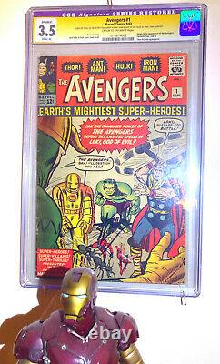 AVENGERS #1 CGC 3.5 Silver Age 1963 Signature Series Stan Lee, Restored