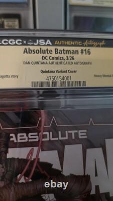 Absolute Batman #16 CGC x JSA Signature Series 9.6 Signed Dan Quintana In Hand