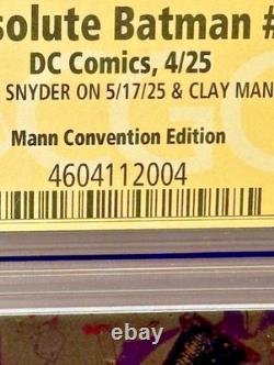 Absolute Batman #5 CGC 9.8 Double Signed Snyder & Clay Mann Foil SS