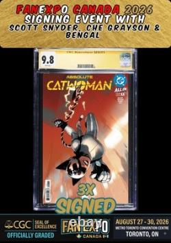 Absolute Catwoman #1 Cgc Ss 9.8 Snyder/grayson/bengal 3x Signed Fanexpo Presale