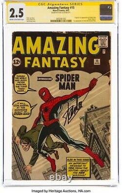 Amazing Fantasy #15 Signature Series Stan Lee (Marvel, 1962) CGC GD+ 2.5 Cream