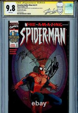 Amazing Spider-Man Vol 2 1 CGC 9.8 SS X3 Dynamic Forces Stan Lee Romita Sr Hanna