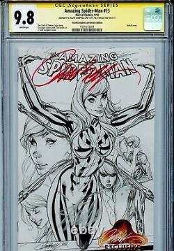 Amazing Spider-Man Vol 4 15 CGC 9.8 SS X2 Stan Lee J Scott Campbell sketch cover