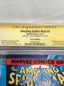Amazing spider-man #8 stan lee edition J. Scott campbell Signature Series CGC 9.4