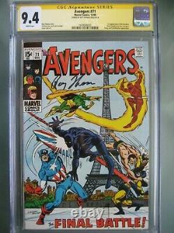 Avengers #71 CGC 9.4 SS Signed Roy Thomas 1st Invaders Black Knight Joins