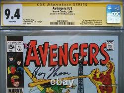 Avengers #71 CGC 9.4 SS Signed Roy Thomas 1st Invaders Black Knight Joins