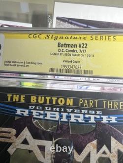 Batman 22 DC Comics 7/17 Jason Fabok Signed CGC 9.8 Signature Series