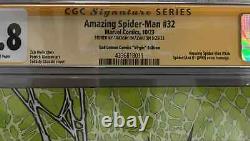 CGC 9.8 Signature Series Amazing Spider-Man #32 Virgin Signed by Takashi Okazaki