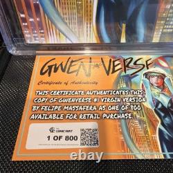 CGC SS 9.8 Spider-Gwen Gwenverse #1 Signed Remarked Felipe Massafera 1/800 1/1