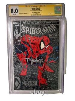 CGC Signature Series 8.0 SPIDER-MAN #1 POLY-BAGGED SILVER EDITION. SIGNED
