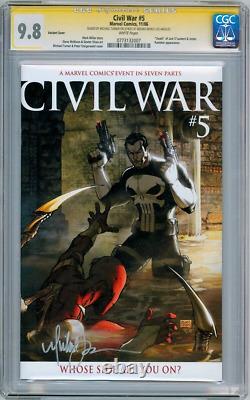 CIVIL War #5 Variant Cgc 9.8 Signature Series Signed Michael Turner Marvel