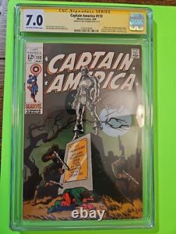 Captain America #113 Cgc Signature Series 7.0 Signed By Jim Steranko