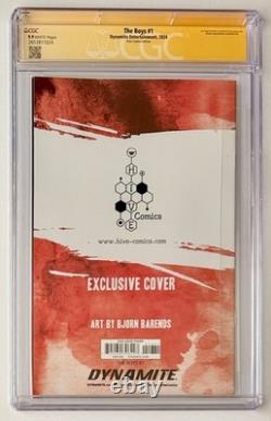 Cgc Ss 9.9. The Boys #1. Signed & Inscribed Fukuhara'kimiko'. Barends Virgin