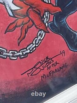 Cgc signature Series spawn #300 Signed And Sketched By Nick Justus. 9.8