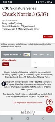 Chuck Norris Karate Kommandos #3 Marvel Comics Cgc 9.2 Signature Series