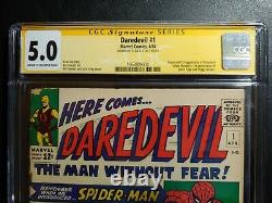 Daredevil #1 Cgc 5.0 Signature Series Stan Lee/ New Case
