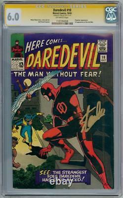 Daredevil #10 Cgc 6.0 Signature Series Signed Stan Lee Silver Age Marvel Comics