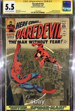 Daredevil 16 Signature Series CGC SS 1st John Romita Spiderman Art Key Issue