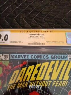 Daredevil #188 1982 CGC Signature Series 9.0(Signed by Frank Miller)