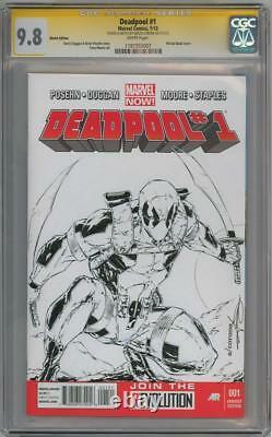 Deadpool #1 Blank Cgc 9.8 Signature Series Signed Adelso Corona Sketch Marvel
