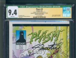 Defiant Plasm No. 0 RARE Jim Shooter Signed SIG. SERIES UNCUT 1 STAPLE CGC 9.4