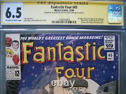 Fantastic Four #45 CGC 6.5 SS Signed Stan Lee & Joe Sinnott 1st Inhumans
