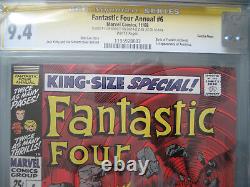 Fantastic Four Annual #6 CGC 9.4 SS Signed Stan Lee & Sinnott 1st Annihilus