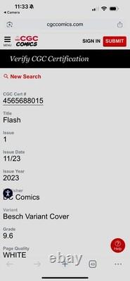 Flash #1 CGC 9.6 Signature Series Signed by Rose Besch (Artist Variant)