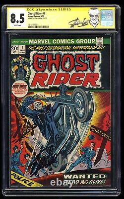 GHOST RIDER #1 CGC 8.5 SIGNATURE SERIES STAN LEE With RETIRED LABEL