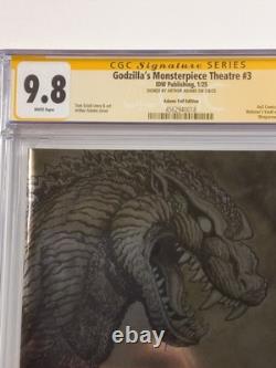Godzilla's Monsterpiece Theater #3 CGC 9.8 Sig Series Signed Arthur Adams Foil