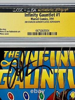 INFINITY GAUNTLET #1 CGC 9.6 JSA SIGNATURE SERIES JIM STARLIN Signed JUST GRADED