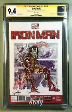 IRON MAN #1, CGC (Signature Series)9.4, ORIGINAL ART FRONT COVER (SHIPS FREE)