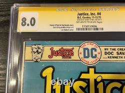 JUSTICE INC #4 SS CGC 8.0 SIGNED DENNY O'NEIL ONLY 1 Signature Series DC 1975