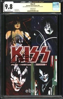 KISS (2016) #1 Variant Cover M CGC x JSA Signature Series 9.8 NM/MT Signed Gene