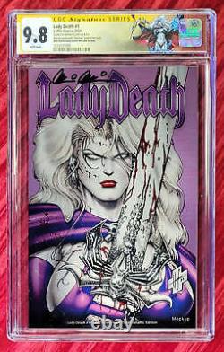 Lady Death #1 30th Anniversary Violet Metallic CGC Signature Series 9.8