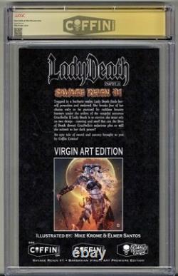 Lady Death Savage Reign #1 Cgc 9.8 Ss Signed Mike Krome Brian Pulido Pop 1 Rare