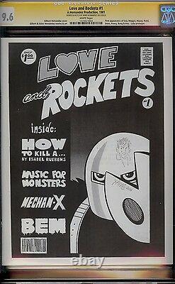 Love and Rockets # 1 CGC 9.6 White (1981) Signature Series with Hernandez sketch