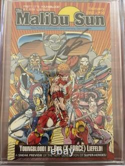 Malibu Sun 10 First Youngblood CGC 9.0 Signature Series Custom Liefeld Label
