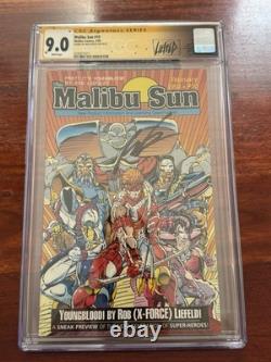Malibu Sun 10 First Youngblood CGC 9.0 Signature Series Custom Liefeld Label
