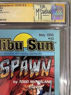 Malibu Sun 13 1st appearance of Spawn CGC 9.6 Signature Series Todd McFarlane