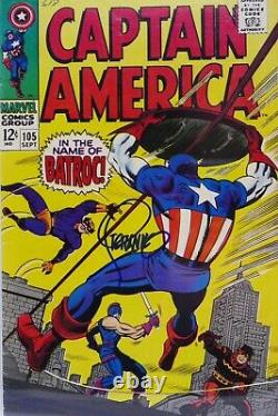 Marvel Comics 1968 Captain America #105 CGC Signature Series 5.0 Very Good/Fine
