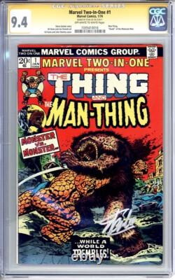 Marvel Two-in-one #1 Cgc 9.4 Ss Signature Series Signed Stan Lee Man-thing 1974