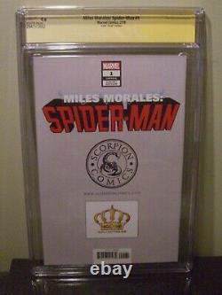 Miles Morales Spiderman #1 Signed by Clayton Crain CGC 9,6 Signature Series 2019
