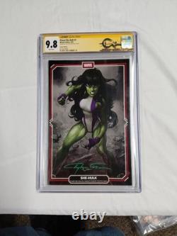 Planet She-Hulk #3 CGC 9.8 SS Clayton Crain Signed Green Sig Variant Marvel
